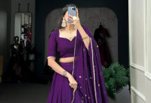 Blue Lehenga and Purple Lehenga: Never out of Fashion.